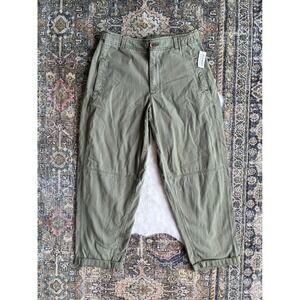 NWT OLD NAVY‎ Women Cargo Jogger Pants Khaki Green Relaxed Fit Size L